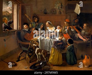 The Merry Family, Jan Steen, 1668, Rijksmuseum, Amsterdam, Paesi Bassi, Europa, Foto Stock
