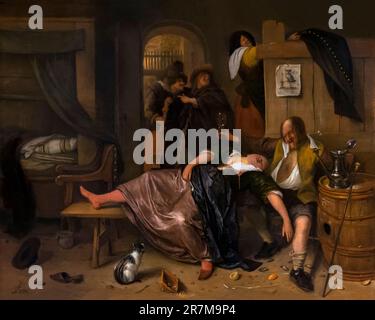 La coppia Drunken, Jan Steen, circa 1655-65, Rijksmuseum, Amsterdam, Paesi Bassi, Europa, Foto Stock