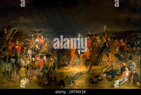 Battle of Waterloo, Jan Willem Pieneman, 1824, Rijksmuseum, Amsterdam, Paesi Bassi, Europa, Foto Stock