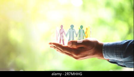 Colori LGBT Diversity inclusi. Assicurazione sulla diversità e l'inclusione Foto Stock