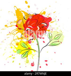 Illustrazione del fiore di rosa Illustrazione Vettoriale