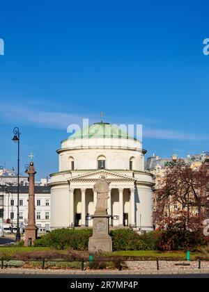 St Alexander's Church, Three Croces Square, Varsavia, voivodato Masoviano, Polonia Foto Stock