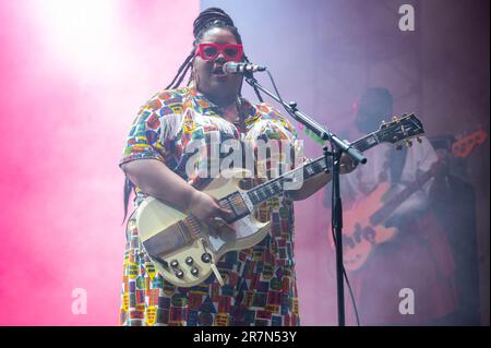 Manchester, Stati Uniti. 19th giugno, 2022. Celisse suona durante il giorno 1 del 2023 Bonnaroo Music & Arts Festival il 15 giugno 2023 a Manchester, Tennessee. Foto: Darren Eagles/imageSPACE /Sipa USA Credit: Sipa USA/Alamy Live News Foto Stock