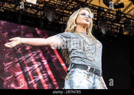 Anastacia si esibisce dal vivo a Oslo nel giugno 2023 Foto Stock