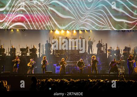 Hans Zimmer si esibisce all'AO Arena Manchester venerdì 16th giugno 2023 Foto Stock