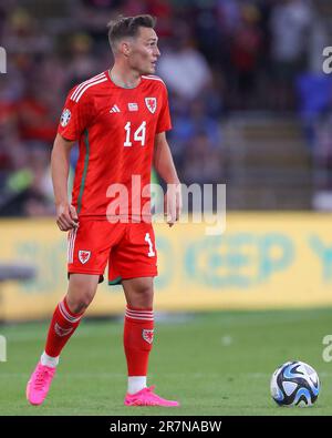 Connor Roberts #14 del Galles durante la partita UEFA euro qualificatori Galles vs Armenia al Cardiff City Stadium, Cardiff, Regno Unito, 16th giugno 2023 (Foto di Gareth Evans/News Images) Foto Stock