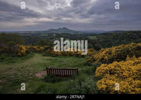 Confini scozzesi visti dalla vista Scotts. Foto Stock