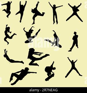 L'immagine delle sagome di persone isolate su uno sfondo Illustrazione Vettoriale