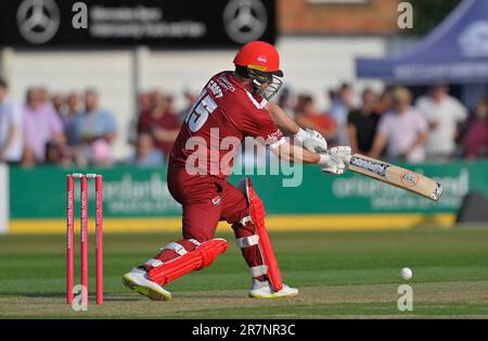 Northampton 16-Giugno 2023 :Steven Croft of Lancashire Lightning durante la partita Blast Vitality T20 tra Northamptonshire Steelbacks vs Lancashire Lightning al County Ground Northampton Inghilterra . Foto Stock