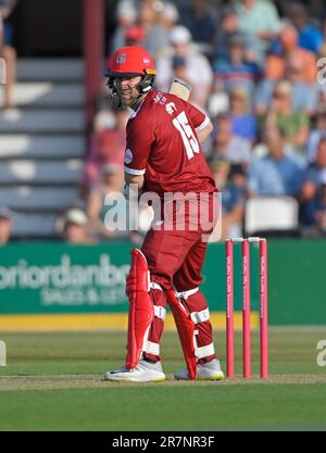 Northampton 16-Giugno 2023 : Steven Croft of Lancashire Lightning durante la partita di Blast Vitality T20 tra Northamptonshire Steelbacks vs Lancashire Lightning al County Ground Northampton Inghilterra . Foto Stock