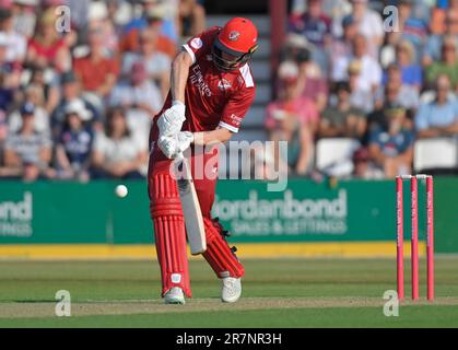 Northampton 16-Giugno 2023 : Steven Croft of Lancashire Lightning durante la partita di Blast Vitality T20 tra Northamptonshire Steelbacks vs Lancashire Lightning al County Ground Northampton Inghilterra . Foto Stock