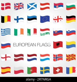 bandiere vettoriali dei paesi europei Illustrazione Vettoriale