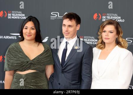 Monaco, Monaco. 17th giugno, 2023. Marie Ducruet, Louis Ducruet e Camille Gottlieb partecipano al tappeto rosso di apertura durante il 62nd° Festival TV di Monte Carlo il 16 giugno 2023 a Monte-Carlo, Monacopicture & copyright © Thierry CARPICO/ATP images (CARPICO Thierry/ATP/SPP) Credit: SPP Sport Press Photo. /Alamy Live News Foto Stock