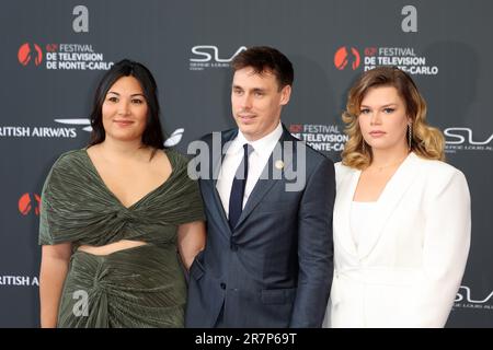 Monaco, Monaco. 17th giugno, 2023. Marie Ducruet, Louis Ducruet e Camille Gottlieb partecipano al tappeto rosso di apertura durante il 62nd° Festival TV di Monte Carlo il 16 giugno 2023 a Monte-Carlo, Monacopicture & copyright © Thierry CARPICO/ATP images (CARPICO Thierry/ATP/SPP) Credit: SPP Sport Press Photo. /Alamy Live News Foto Stock