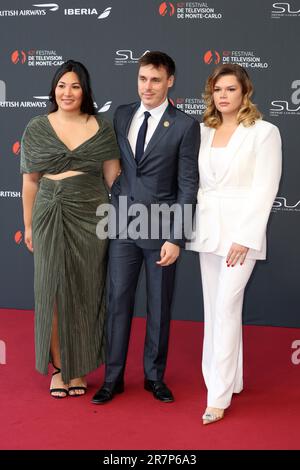 Monaco, Monaco. 17th giugno, 2023. Marie Ducruet, Louis Ducruet e Camille Gottlieb partecipano al tappeto rosso di apertura durante il 62nd° Festival TV di Monte Carlo il 16 giugno 2023 a Monte-Carlo, Monacopicture & copyright © Thierry CARPICO/ATP images (CARPICO Thierry/ATP/SPP) Credit: SPP Sport Press Photo. /Alamy Live News Foto Stock