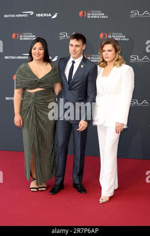 Monaco, Monaco. 17th giugno, 2023. Marie Ducruet, Louis Ducruet e Camille Gottlieb partecipano al tappeto rosso di apertura durante il 62nd° Festival TV di Monte Carlo il 16 giugno 2023 a Monte-Carlo, Monacopicture & copyright © Thierry CARPICO/ATP images (CARPICO Thierry/ATP/SPP) Credit: SPP Sport Press Photo. /Alamy Live News Foto Stock