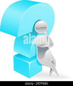Metallica mascotte cartoon carattere punto interrogativo concept Illustrazione Vettoriale