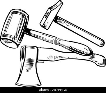 Strumenti isolati su bianco Illustrazione Vettoriale