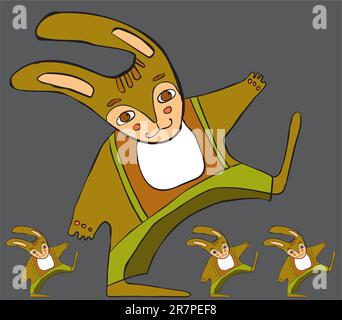 Lepre vestita con pantaloni Illustrazione Vettoriale