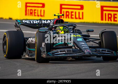 Lewis Hamilton (GBR) Mercedes W14 e Performance durante la sessione di prove libere 2, Day 2 di FORMULA 1 PIRELLI GRAND PRIX DU CANADA 2023 - dal 15th al 18 Foto Stock