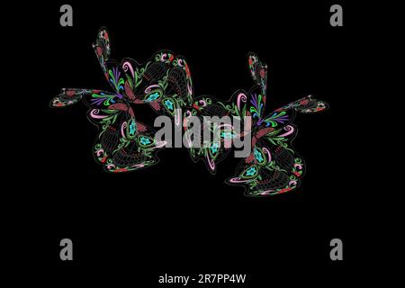 astratto caotico frattale arte sfondo multicolore luminoso Foto Stock