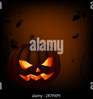 zucca di halloween, questa illustrazione può essere utile come lavoro di designer Illustrazione Vettoriale