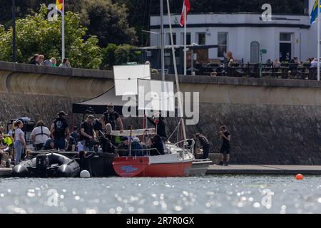 Rifare alcune scene di Truelove con Lindsay Duncan Foto Stock