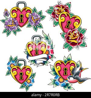 set di emblemi nastro sparrow Illustrazione Vettoriale