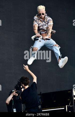 Una Repubblica. Stadio principale del festival dell'isola di Wight. Venerdì 16 giugno. Credit: Graham Tarrant/Alamy Live News Foto Stock