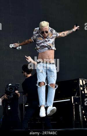 Una Repubblica. Stadio principale del festival dell'isola di Wight. Venerdì 16 giugno. Credit: Graham Tarrant/Alamy Live News Foto Stock