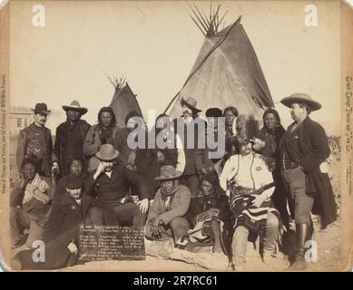 William Cody, American Horse, giovane uomo impaurito dei suoi cavalli e orso di calcio 1891 Foto Stock