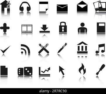 Icone nere di web Illustrazione Vettoriale