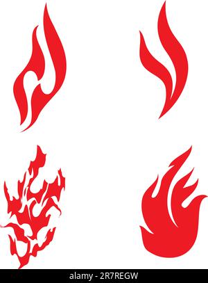 Quattro ornati cornici incendio isolato su uno sfondo bianco. Illustrazione Vettoriale