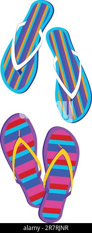 Flip-flop paglia su sfondo bianco Illustrazione Vettoriale