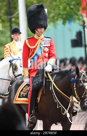 Londra, Regno Unito. 17th giugno, 2023. Londra, Regno Unito. Giugno 17th, 2023. Prince William, il Principe di Galles viaggia lungo il Mall in una carrozza a Trooping the Colour. Credit: Doug Peters/Alamy Live News Foto Stock