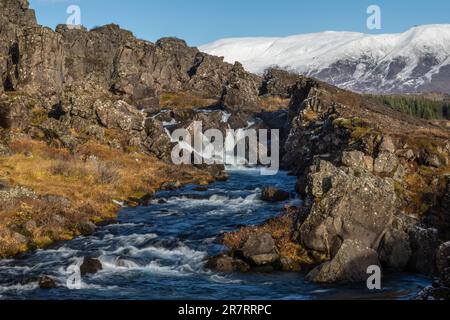 Parco nazionale di Thingvellir, Sudurland, Islanda Foto Stock