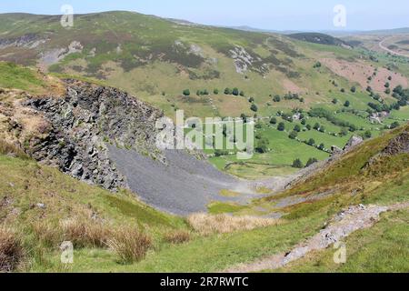 L'ex Craig-y-Mwyn Lead Mines, Rhaeadr Valley, Llarrhaeadr Ym Mochnant, Powys, Galles Foto Stock