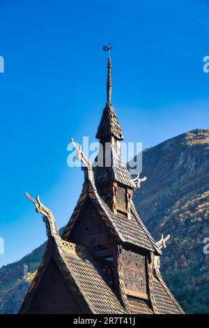 Chiesa di Borgund Stave, Laerdal, Sogn og Fjordane, Norvegia Foto Stock