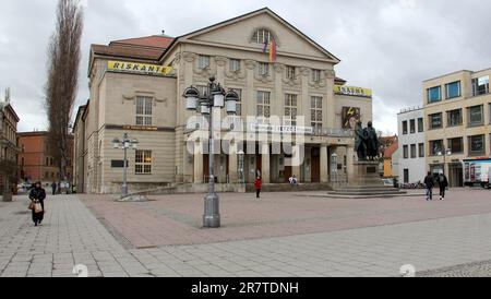 Teatro nazionale tedesco e Staatskapelle Weimar, la casa principale in Theaterplatz, Weimar, Germania Foto Stock