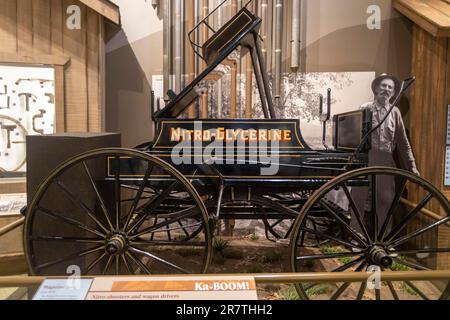 Titusville, Pennsylvania, il Drake Well Museum and Park, dove nel 1859 Edwin Drake ha perforato un pozzo petrolifero di successo e ha lanciato il petrolio moderno Foto Stock