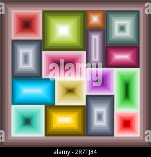 Sfondo astratto con mosaico di quadrati colorati Illustrazione Vettoriale