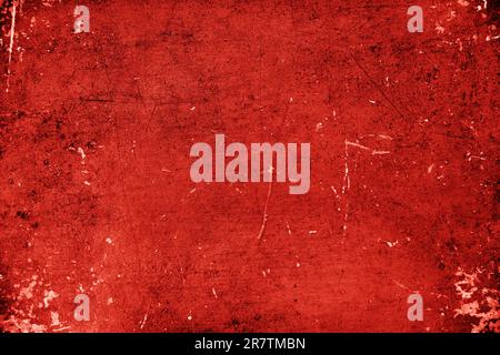 Grunge rosso sanguinoso sporco vecchio con segni di graffio trama per lo sfondo. Foto Stock