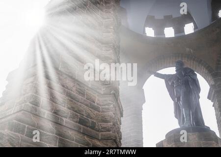 Kaiser Wilhelm Monumento porta Westfalica Germania Foto Stock