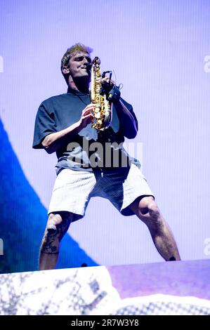 Manchester, Stati Uniti. 16th giugno, 2022. GRIZ si esibisce durante il giorno 2 del 2023 Bonnaroo Music & Arts Festival il 16 giugno 2023 a Manchester, Tennessee. Photo: Darren Eagles/imageSPACE Credit: Imagespace/Alamy Live News Foto Stock