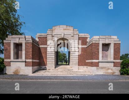 L'immagine è del Cimitero militare CWGC Lijssenthoak nelle Fiandre occidentali. Foto Stock