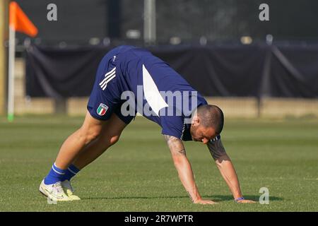 Enschede, Paesi Bassi. 17th giugno, 2023. Leonardo Bonucci (Italia) durante la sessione di formazione per la squadra Italia, partita di calcio della UEFA Nations League a Enschede, Paesi Bassi, Giugno 17 2023 Credit: Independent Photo Agency/Alamy Live News Foto Stock