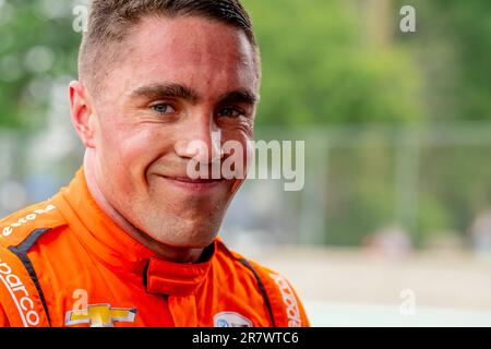 Lago Elkhart, WISCONSIN, Stati Uniti. 17th giugno, 2023. Il pilota DELLA INDYCAR Series, BENJAMIN PEDERSEN (R) (55) di Copenhagen, Danimarca, si qualifica per il Sonsio Grand Prix in Road America a Elkhart Lake, WI, USA. (Credit Image: © Walter G. Arce Sr./ZUMA Press Wire) SOLO PER USO EDITORIALE! Non per USO commerciale! Foto Stock