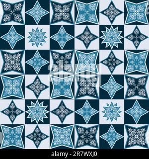 pattern vettoriale senza giunture con fiocchi di neve, gli elementi possono essere utilizzati separatamente Illustrazione Vettoriale