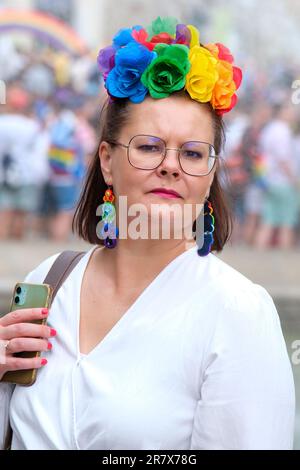 Varsavia, Polonia. 17th giugno, 2023. La parata dell'uguaglianza è un evento organizzato regolarmente per mostrare opposizione all'intolleranza e all'esclusione e sostenere l'idea di libertà, uguaglianza e diversità. (Credit Image: © Grzegorz Banaszak/ZUMA Press Wire) SOLO PER USO EDITORIALE! Non per USO commerciale! Foto Stock