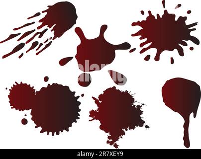 Vector blot set di sangue Illustrazione Vettoriale